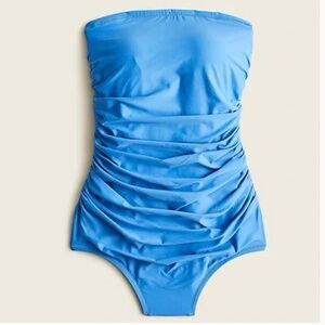 J Crew Ruched Bandeau One-Piece Swimsuit Size 14